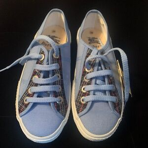 NWT Ladies Authentic Vintage Burberry Canvas Sneakers Sz. 39